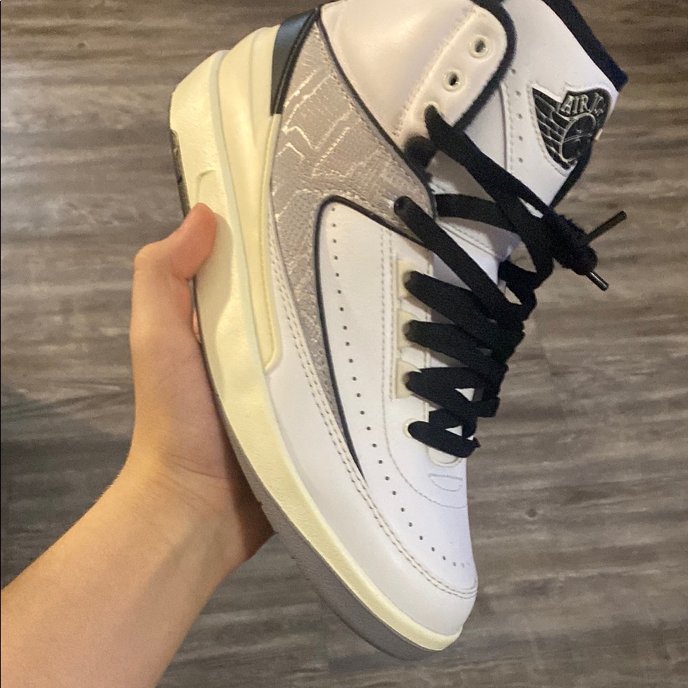 Jordan White and Black High-Top Sneakers
